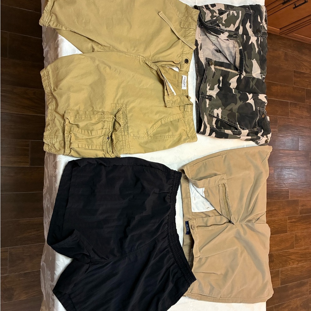 2 Cargo shorts (40), 1 Casual Short (40), and 1 black Swim Short (2X) Bundle